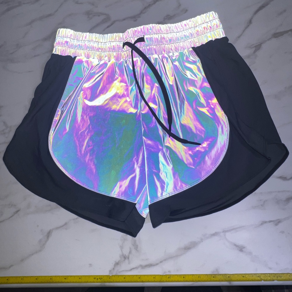 Curves N combat boots Reflective shorts Size M